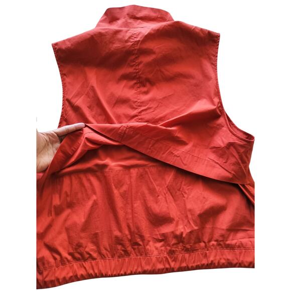 Banana Republic Women's Orange Windbreaker Full Zip Vest Size L - Picture 6 of 10